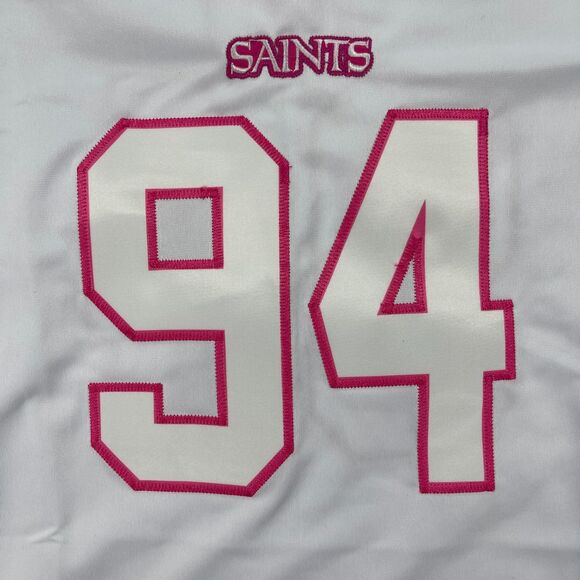 Nike New Orleans Saints Jersey Womens M Cancer White Pink Cameron Jordan #94 - Picture 3 of 13